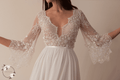 Aurelia Gown, Vintage French Lace 3/4 Sleeve Boho Wedding Dress, Made to Measure | Lace & Love by Shany Sasson