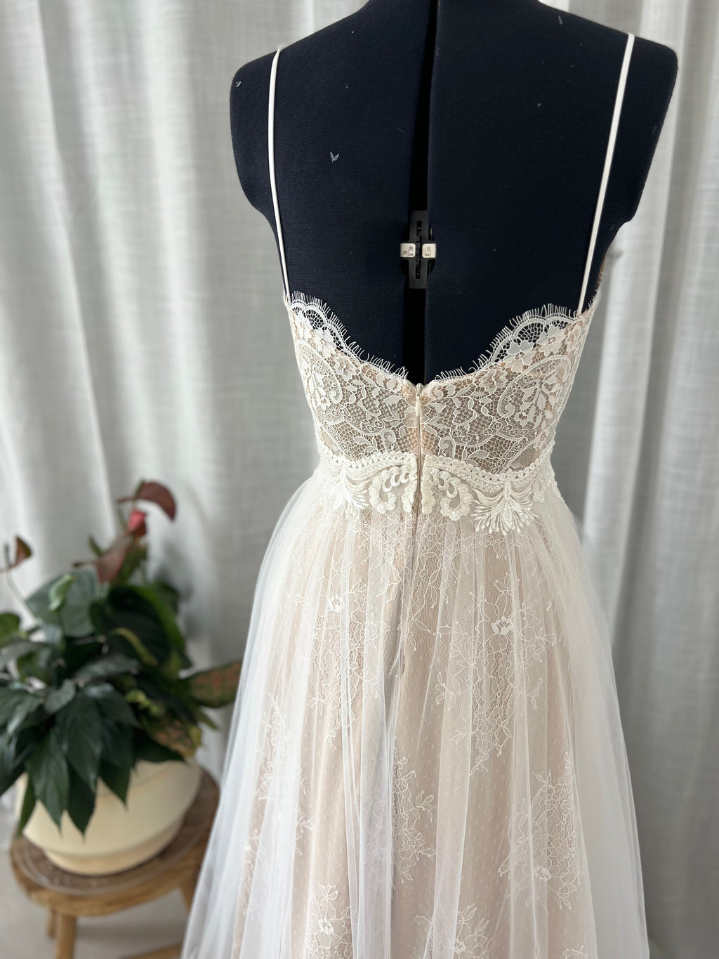 Aurora Gown, sweetheart lace and tulle boho wedding dress by Lace & Love - view 3