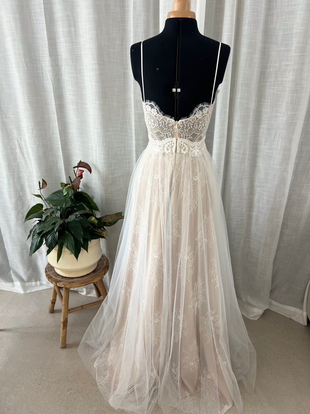 Aurora Gown, sweetheart lace and tulle boho wedding dress by Lace & Love - view 5