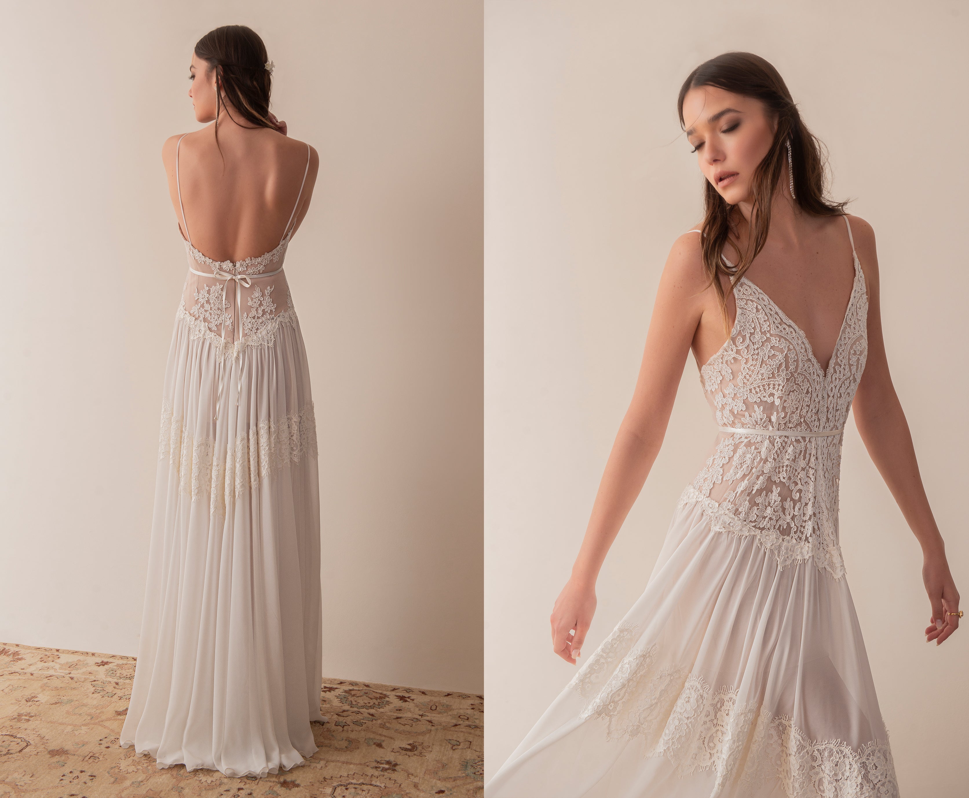 Camille Gown, Boho French Lace and Chiffon Wedding Dress, Made to Measure | Lace & Love by Shany Sasson