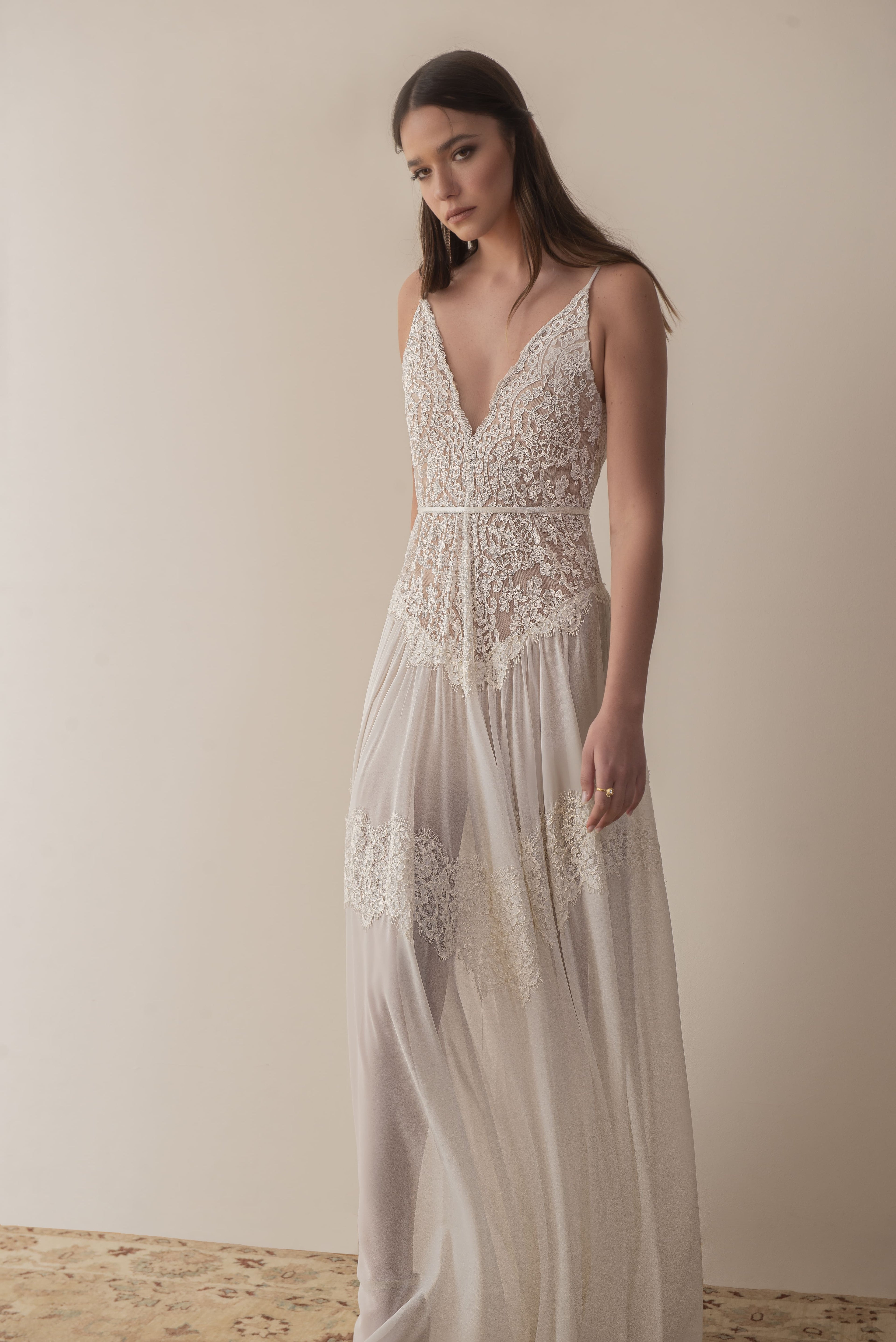 Camille Gown, lace and chiffon boho wedding dress by Lace & Love - view 5