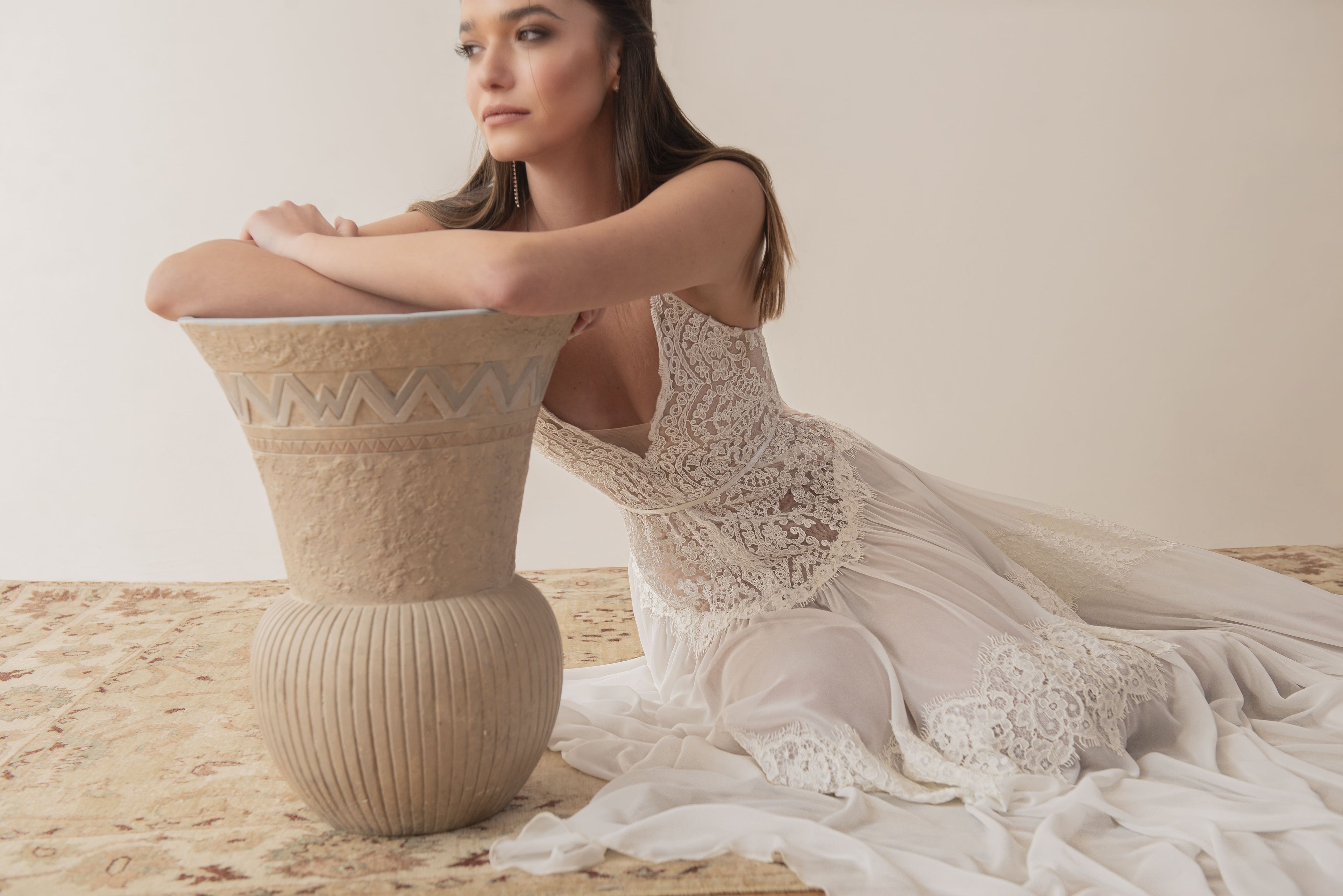 Camille Gown, lace and chiffon boho wedding dress by Lace & Love - view 6