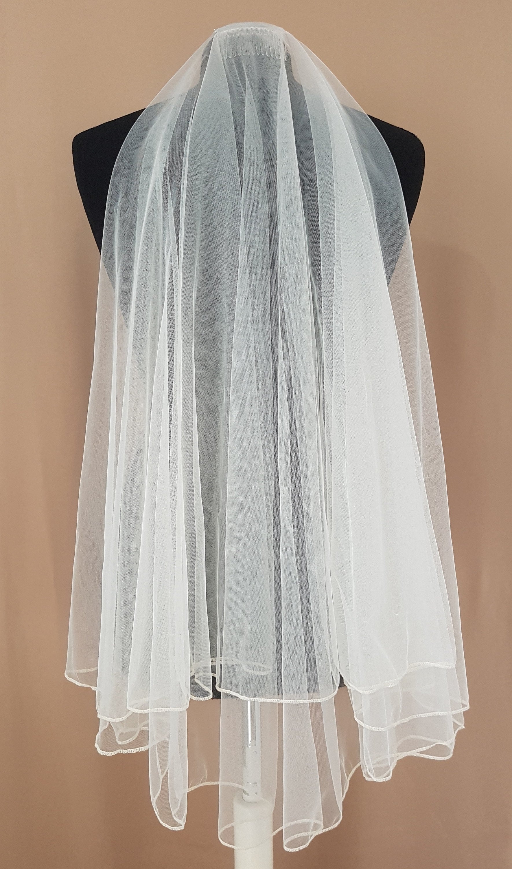 Short Soft Tulle Wedding Veil by Lace & Love (view 1)