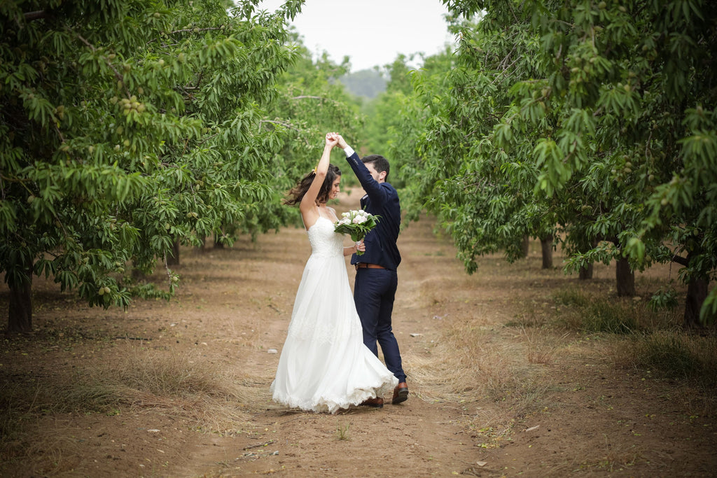 Romy Gown — lace & chiffon boho wedding dress, made to measure by Lace & Love (view 1)