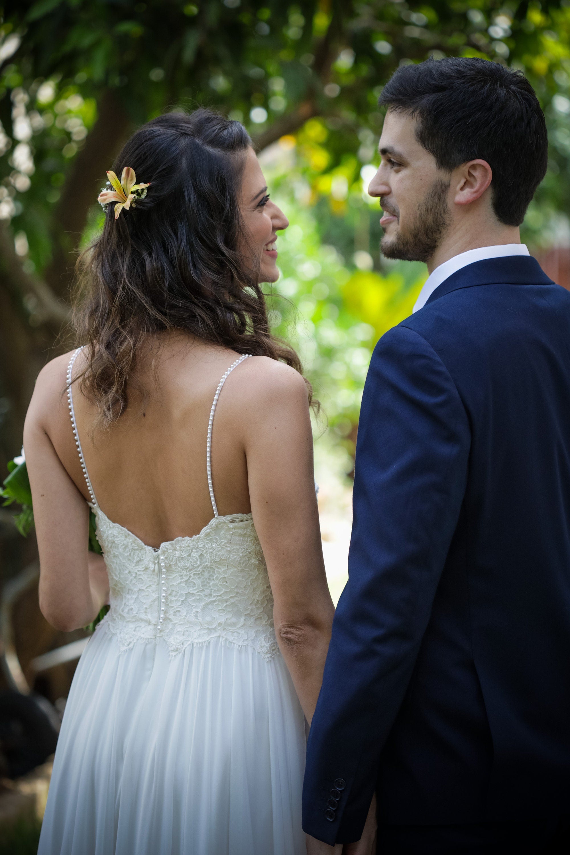 Romy Gown — lace & chiffon boho wedding dress, made to measure by Lace & Love (view 2)