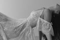 Iris Gown — short sleeve vintage lace boho wedding dress, made to measure by Lace & Love (view 1)