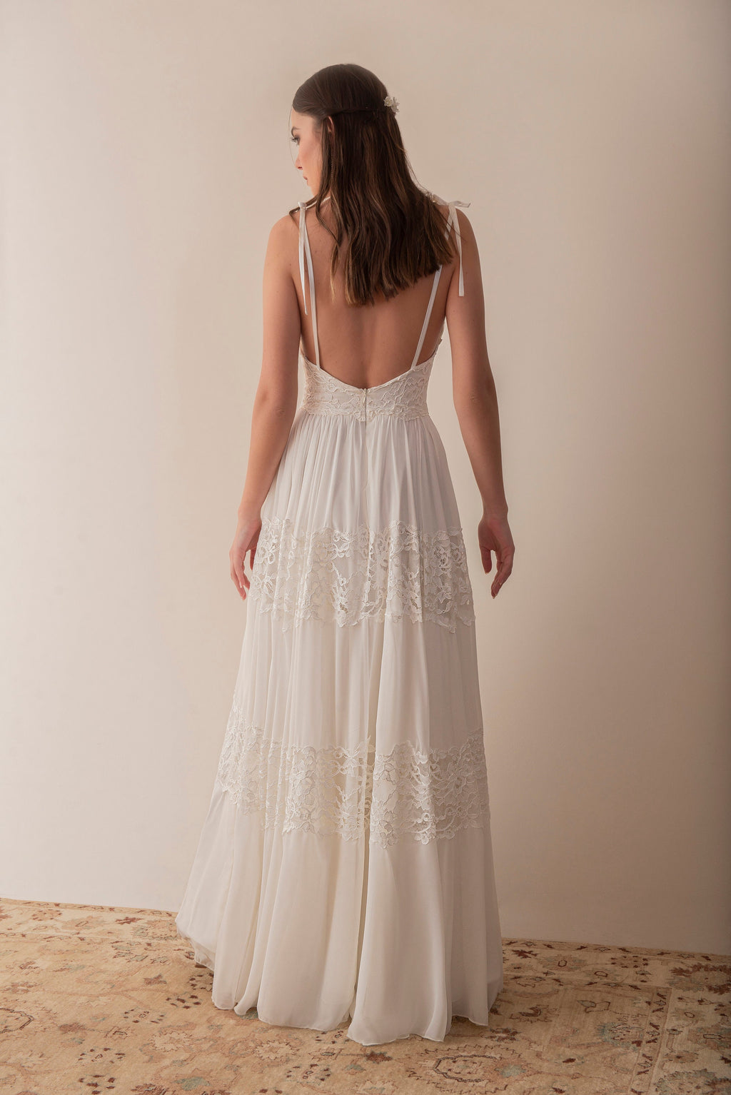Maeve Gown — lace & chiffon boho wedding dress, made to measure by Lace & Love (view 5)