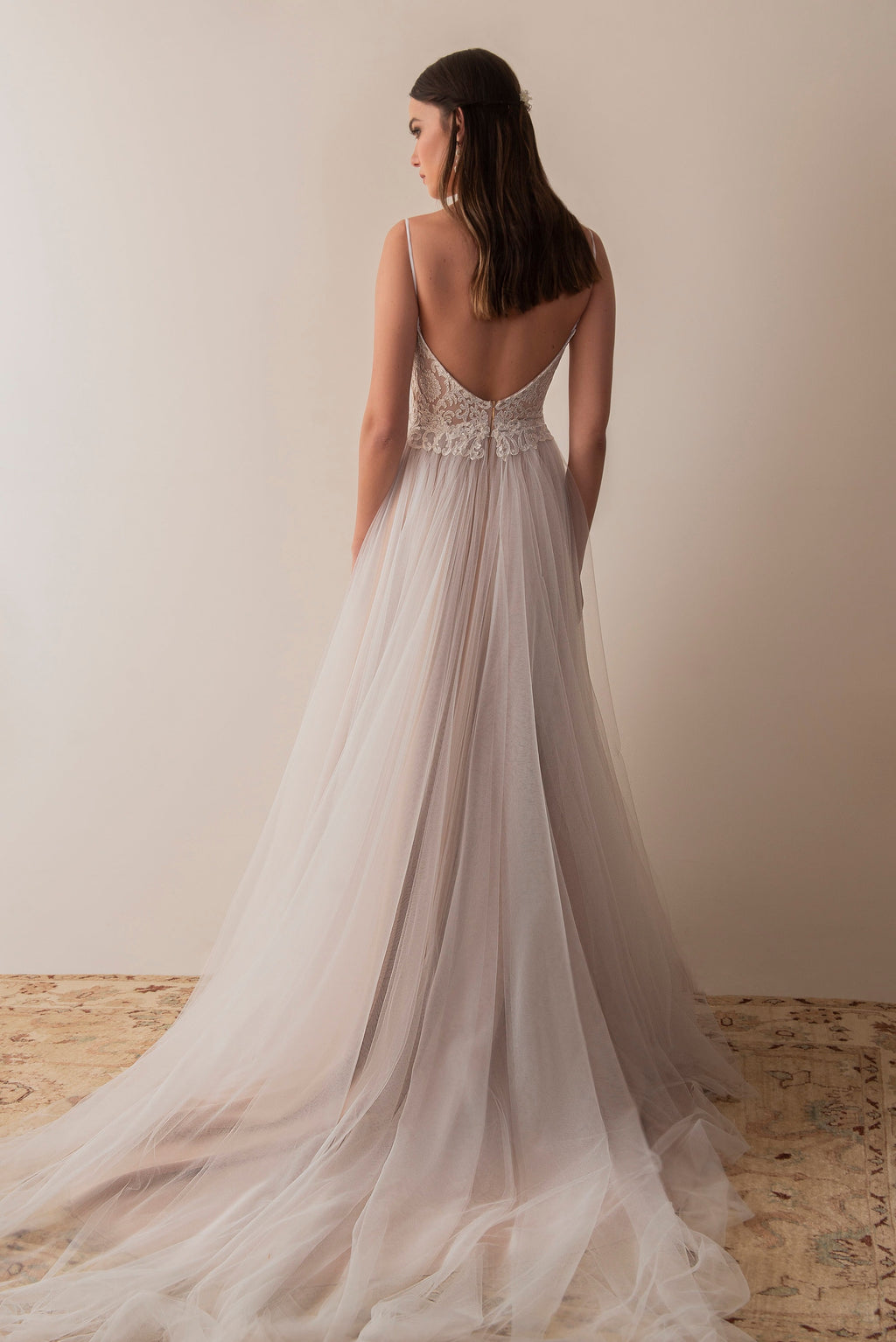 Sage Gown — lace & tulle boho wedding dress, made to measure by Lace & Love (view 3)