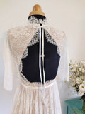 Astrid Gown — flutter sleeve vintage lace boho wedding dress, made to measure by Lace & Love (view 1)