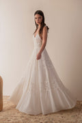 Maeve Gown — lace & chiffon boho wedding dress, made to measure by Lace & Love (view 1)