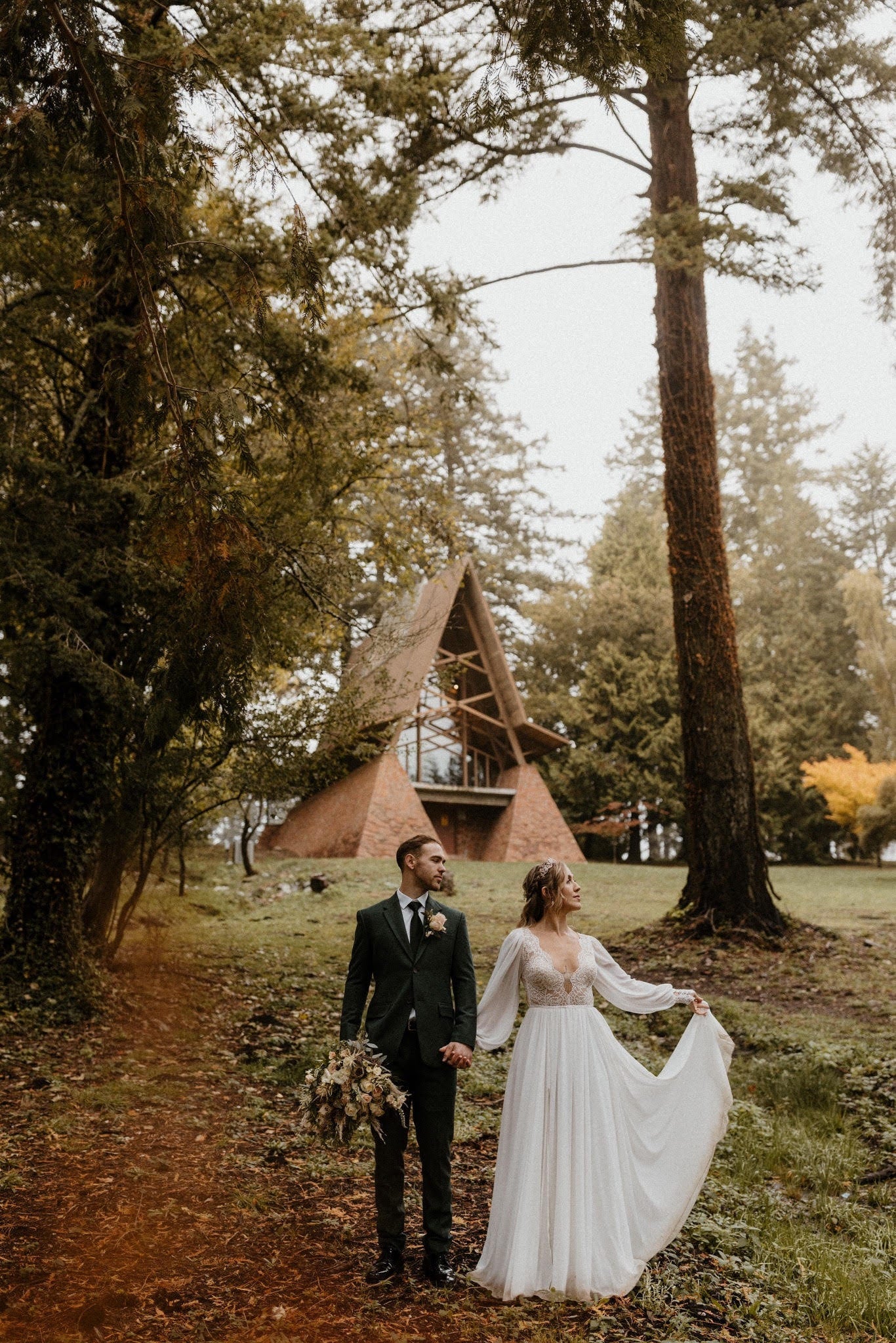 Esme Gown — long sleeve vintage lace boho wedding dress, made to measure by Lace & Love (view 2)