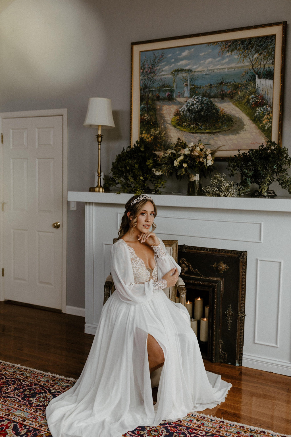 Esme Gown — long sleeve vintage lace boho wedding dress, made to measure by Lace & Love (view 5)
