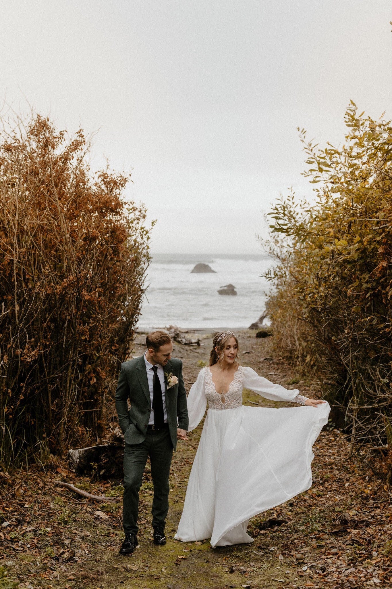 Esme Gown — long sleeve vintage lace boho wedding dress, made to measure by Lace & Love (view 4)
