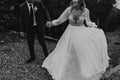 Esme Gown — long sleeve vintage lace boho wedding dress, made to measure by Lace & Love (view 1)