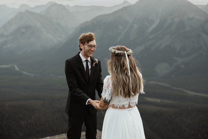 Cora Gown — lace & chiffon boho wedding dress, made to measure by Lace & Love (view 1)