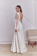 Celine Gown — long sleeve vintage lace boho wedding dress, made to measure by Lace & Love (view 1)