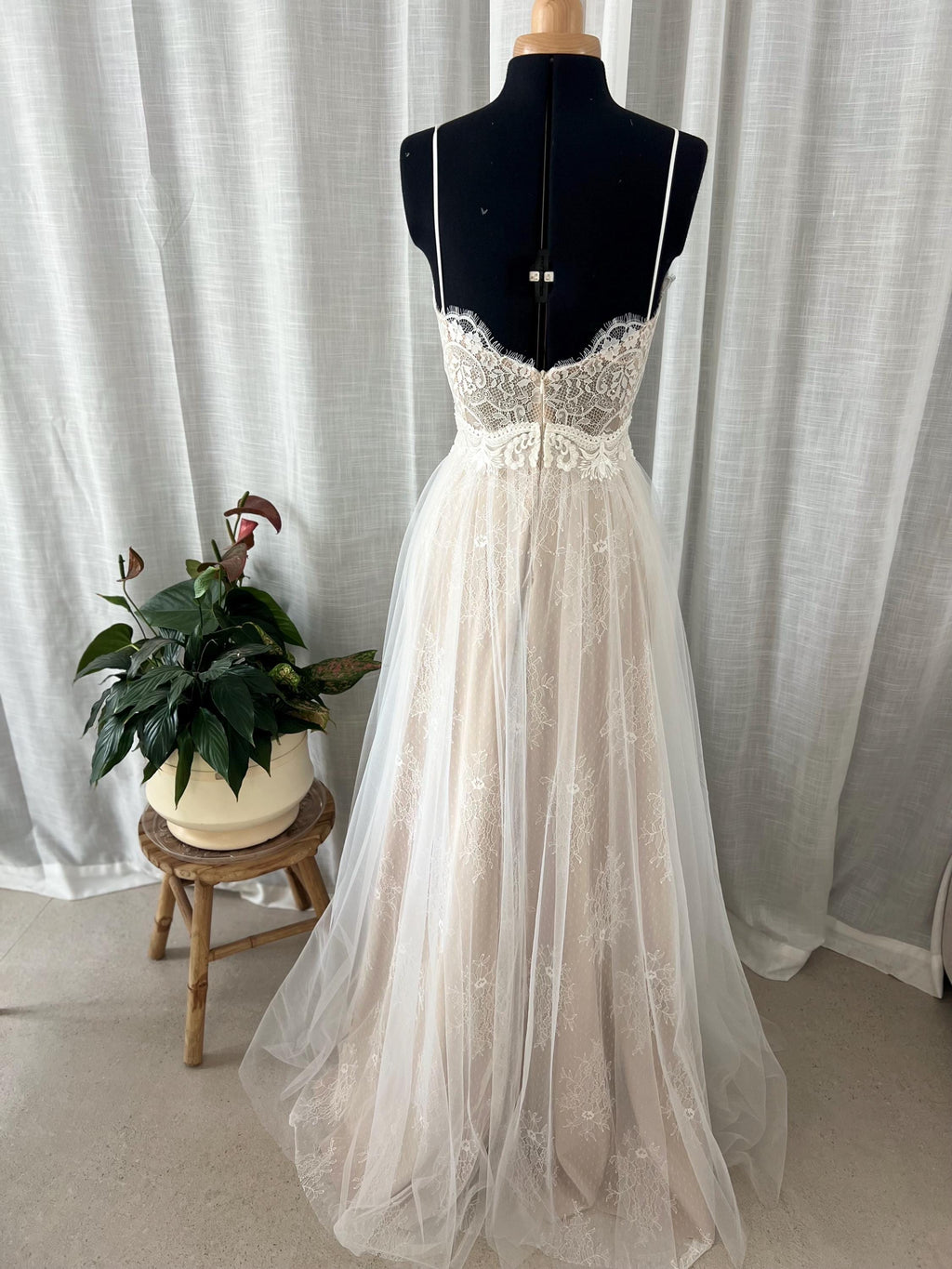 Sienna Gown — sweetheart lace & tulle boho wedding dress, made to measure by Lace & Love (view 5)