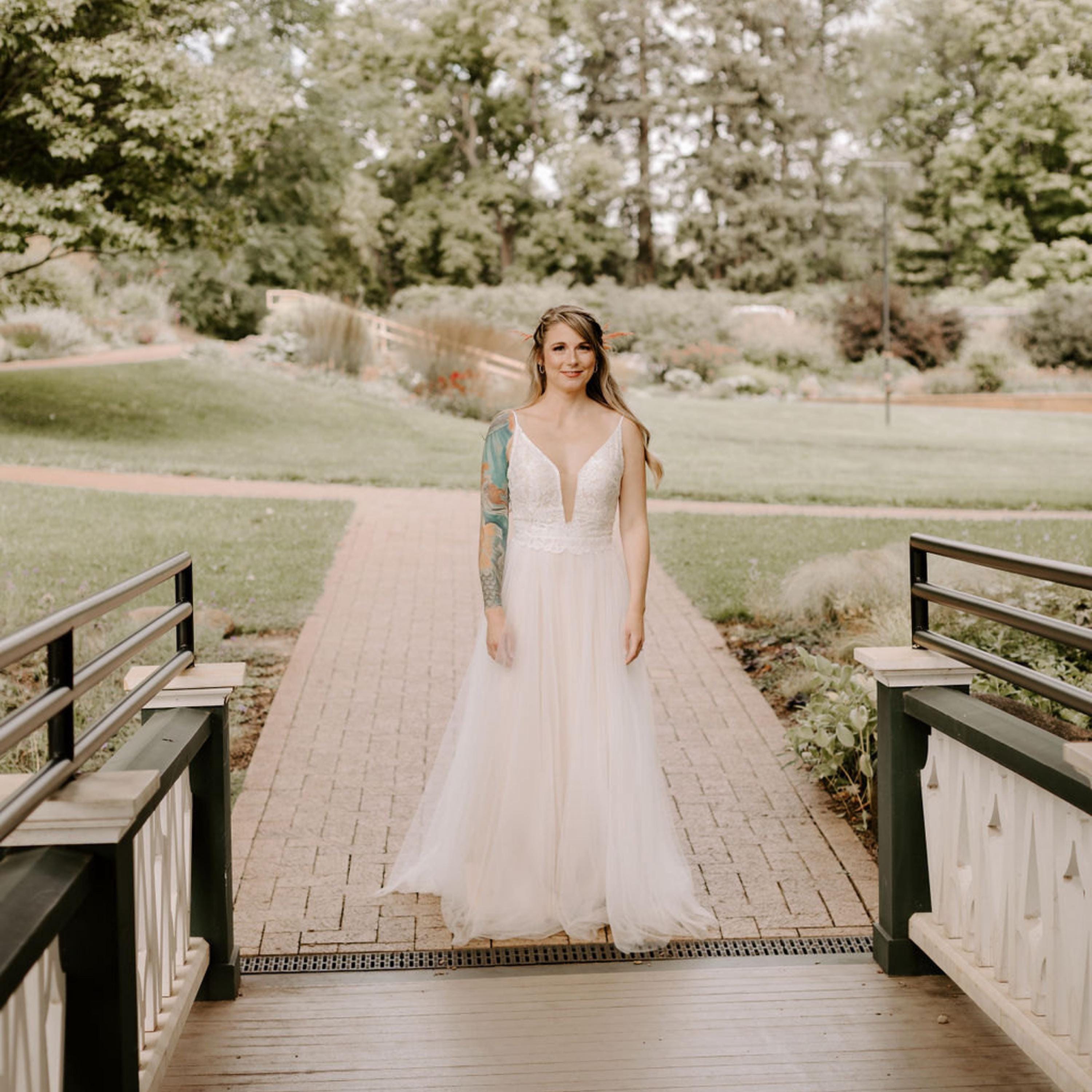 Thea Gown — lace & tulle boho wedding dress, made to measure by Lace & Love (view 2)