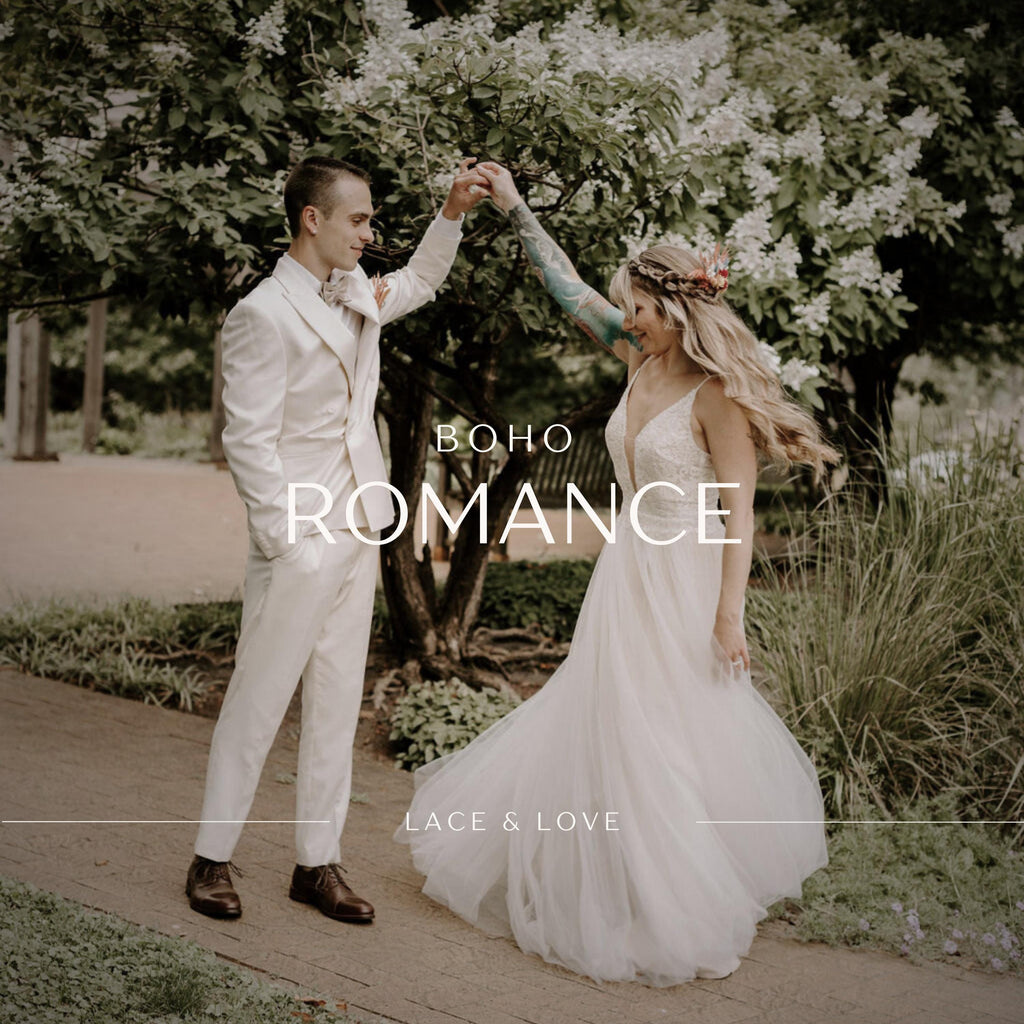 Thea Gown — lace & tulle boho wedding dress, made to measure by Lace & Love (view 1)