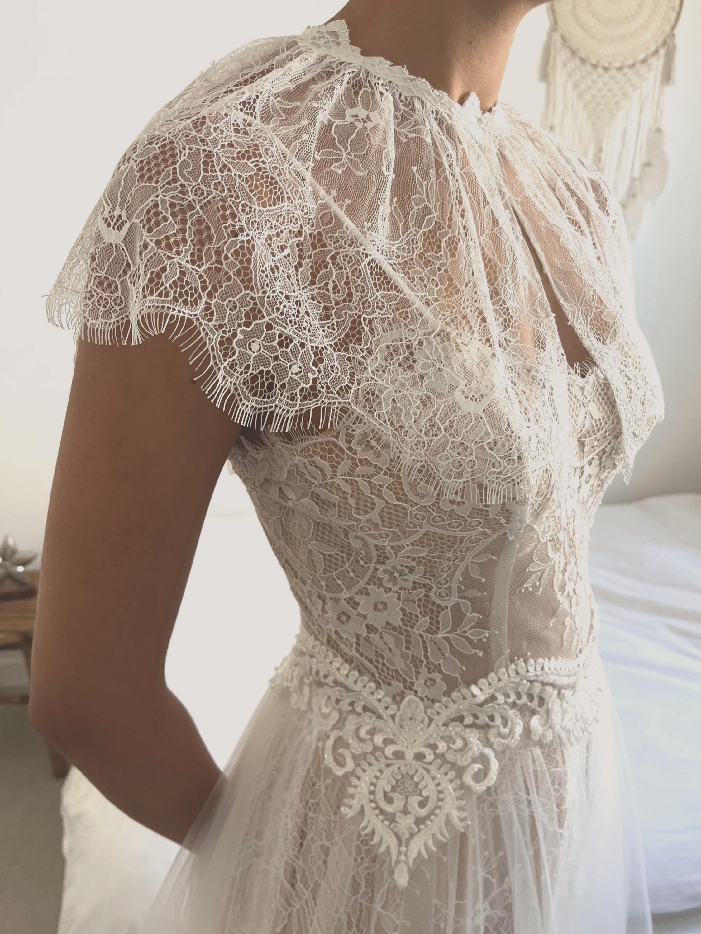 Delicate Lace Bridal Shoulder Cover by Lace & Love (view 2)
