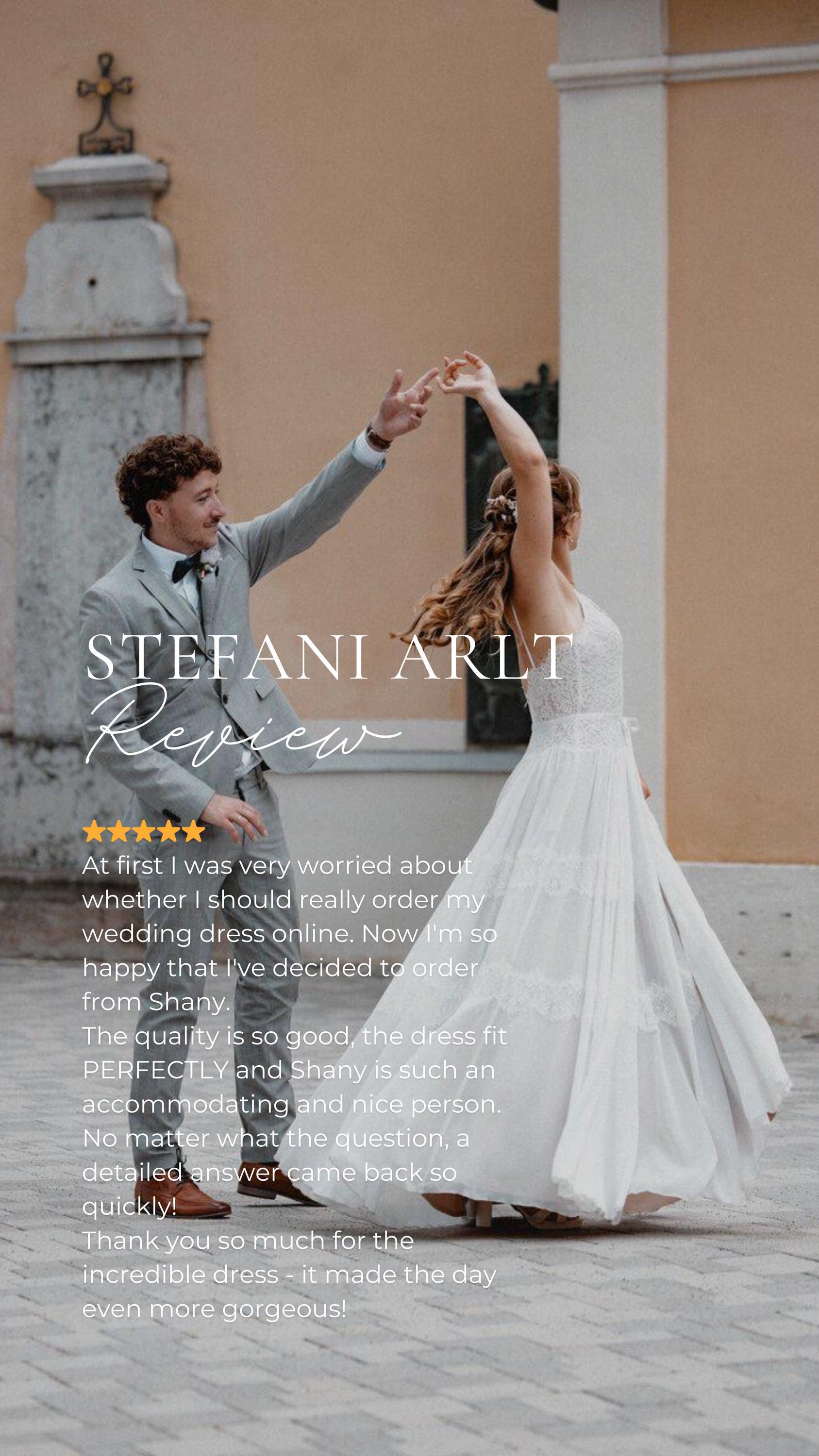 Lila Gown — lace & chiffon boho wedding dress, made to measure by Lace & Love (view 7)