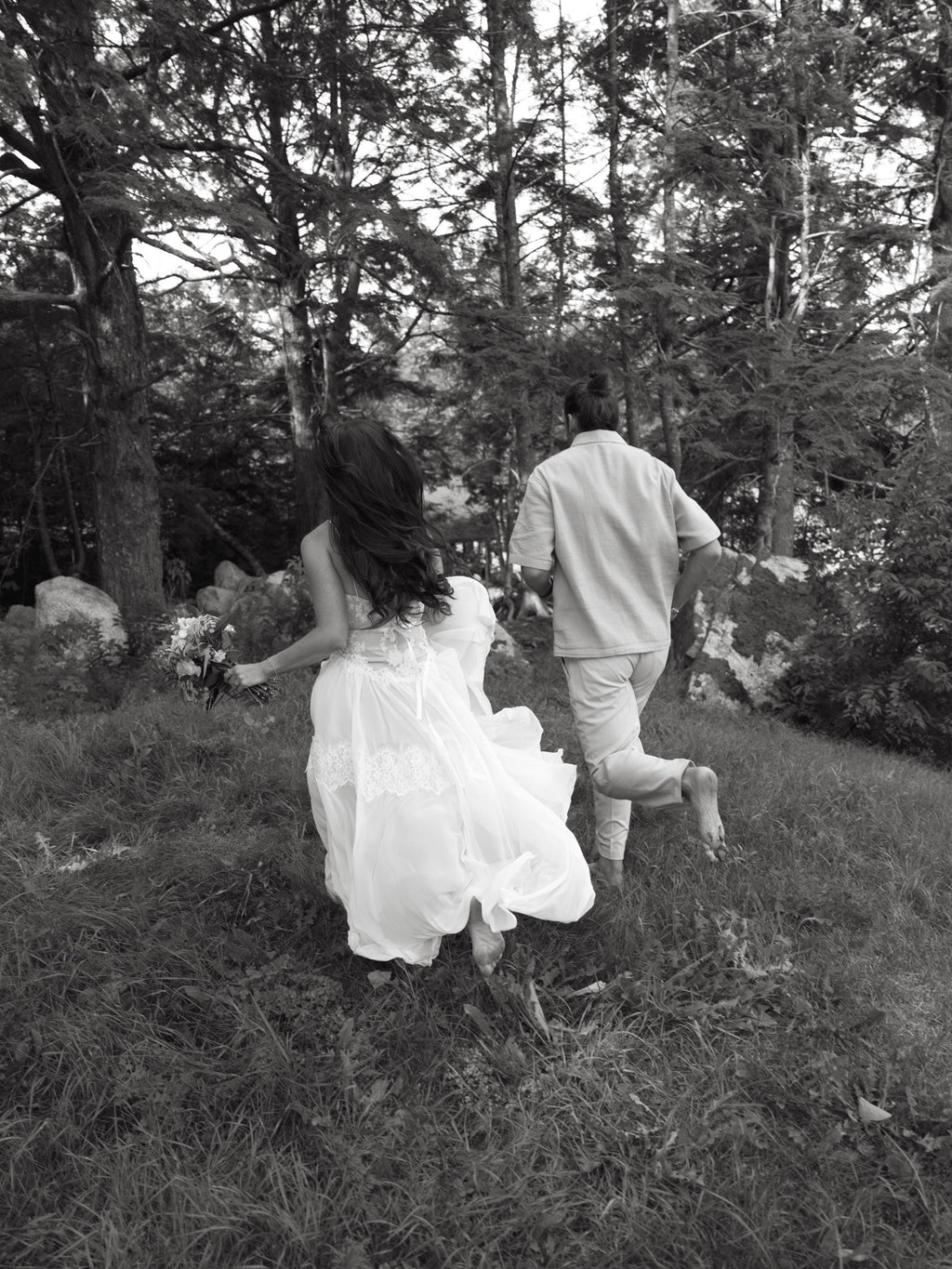 Elise Gown — chiffon & lace beach wedding dress, made to measure by Lace & Love (view 5)