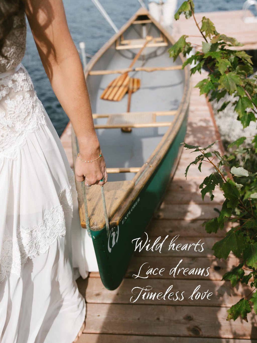 Elise Gown — chiffon & lace beach wedding dress, made to measure by Lace & Love (view 4)