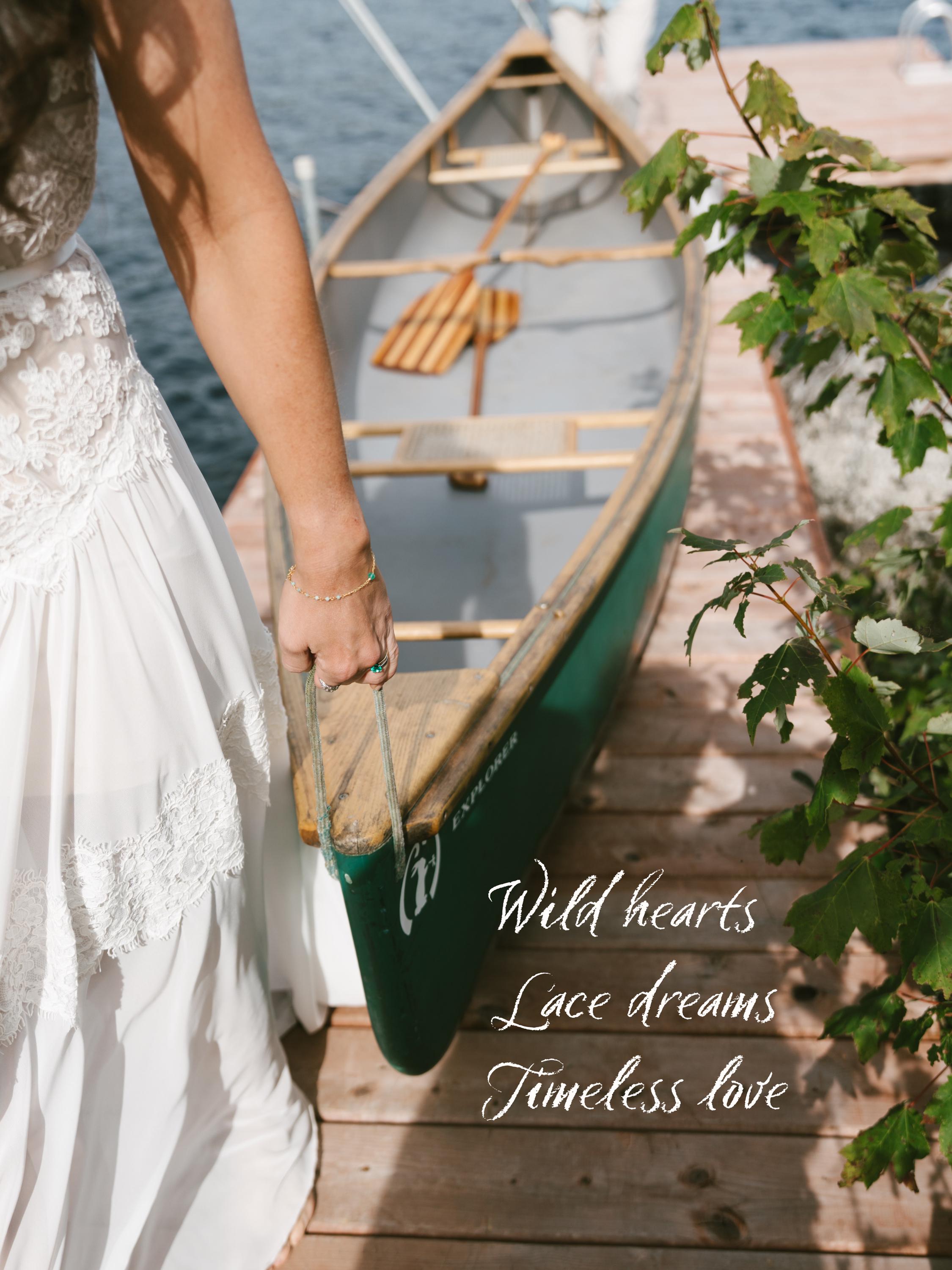 Elise Gown — chiffon & lace beach wedding dress, made to measure by Lace & Love (view 4)