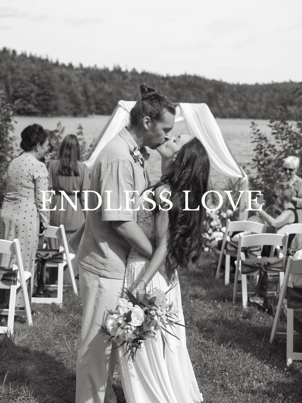 Elise Gown — chiffon & lace beach wedding dress, made to measure by Lace & Love (view 6)