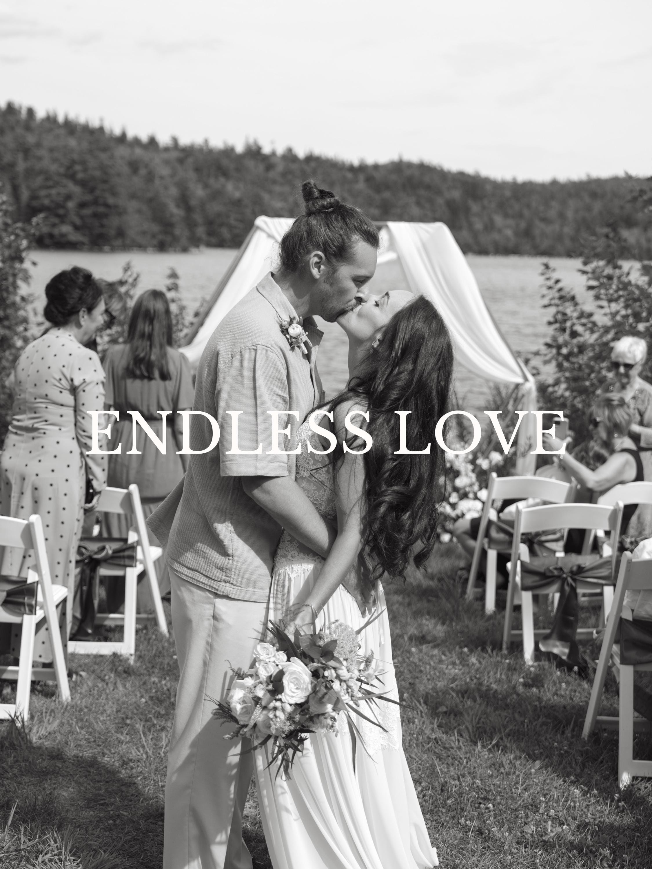 Elise Gown — chiffon & lace beach wedding dress, made to measure by Lace & Love (view 6)