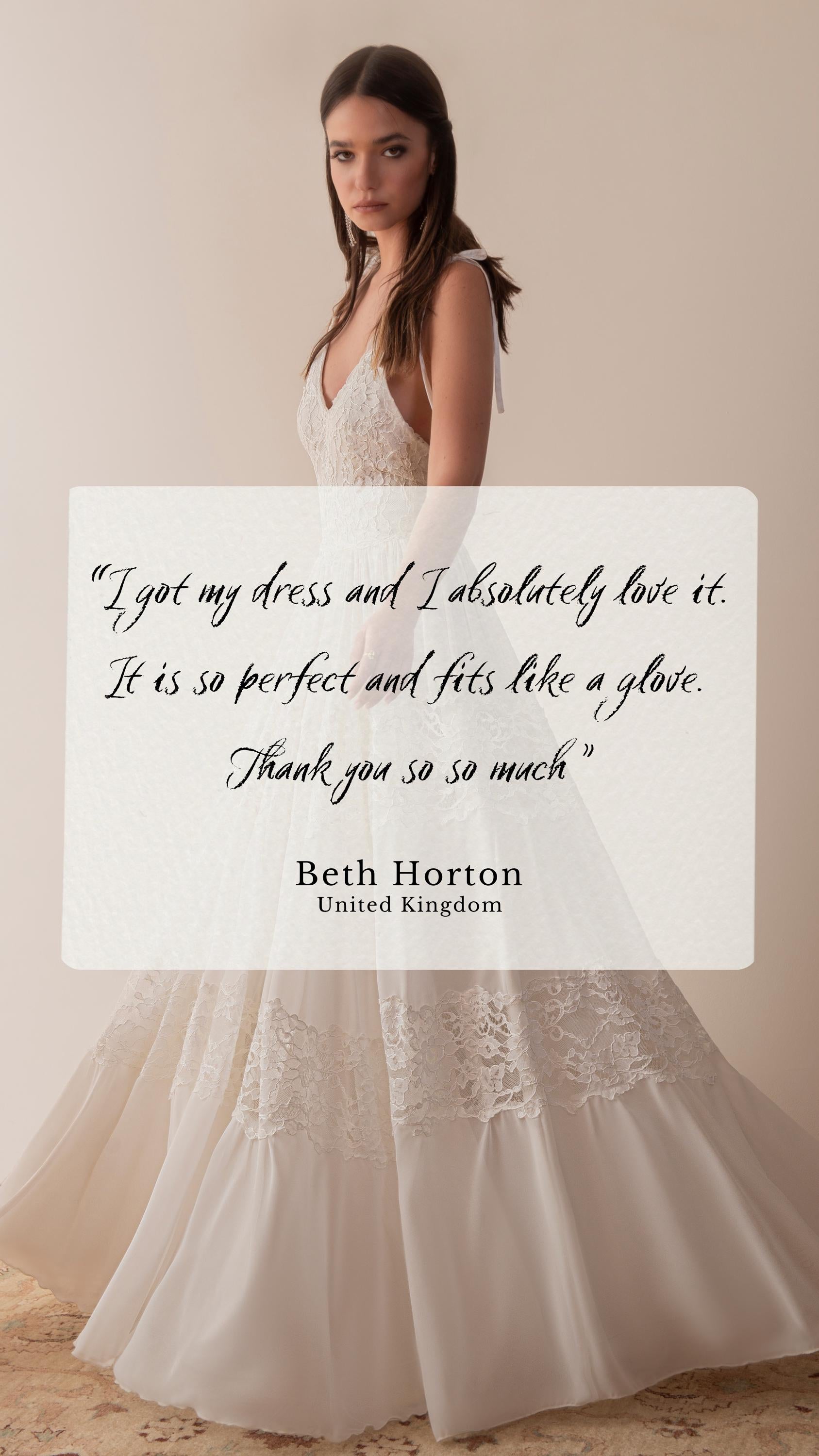 Maeve Gown — lace & chiffon boho wedding dress, made to measure by Lace & Love (view 6)