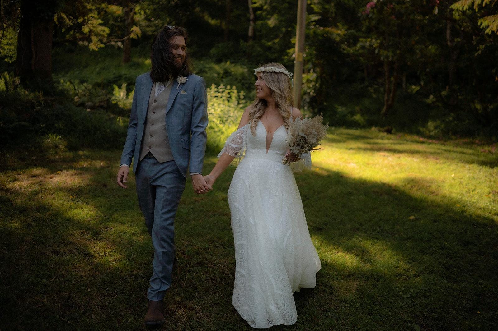 Noelle Gown — short sleeve chiffon & lace beach wedding dress, made to measure by Lace & Love (view 7)