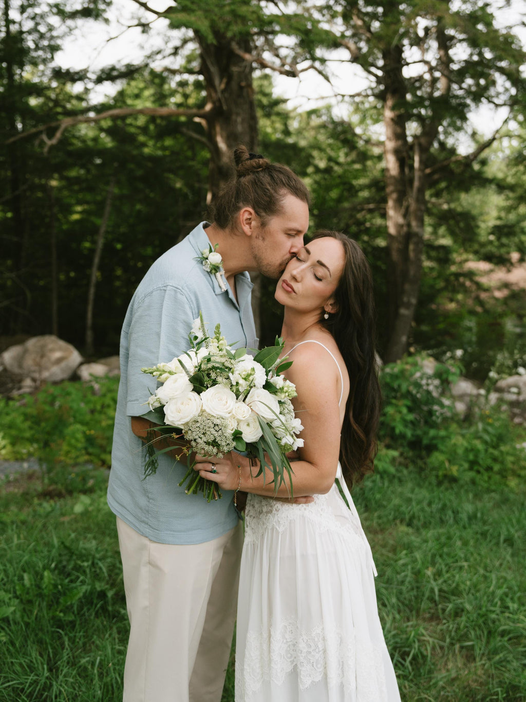 Elise Gown — chiffon & lace beach wedding dress, made to measure by Lace & Love (view 2)