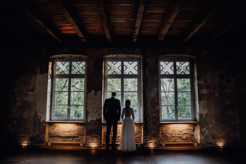 Adele Gown — long sleeve lace & chiffon boho wedding dress, made to measure by Lace & Love (view 2)