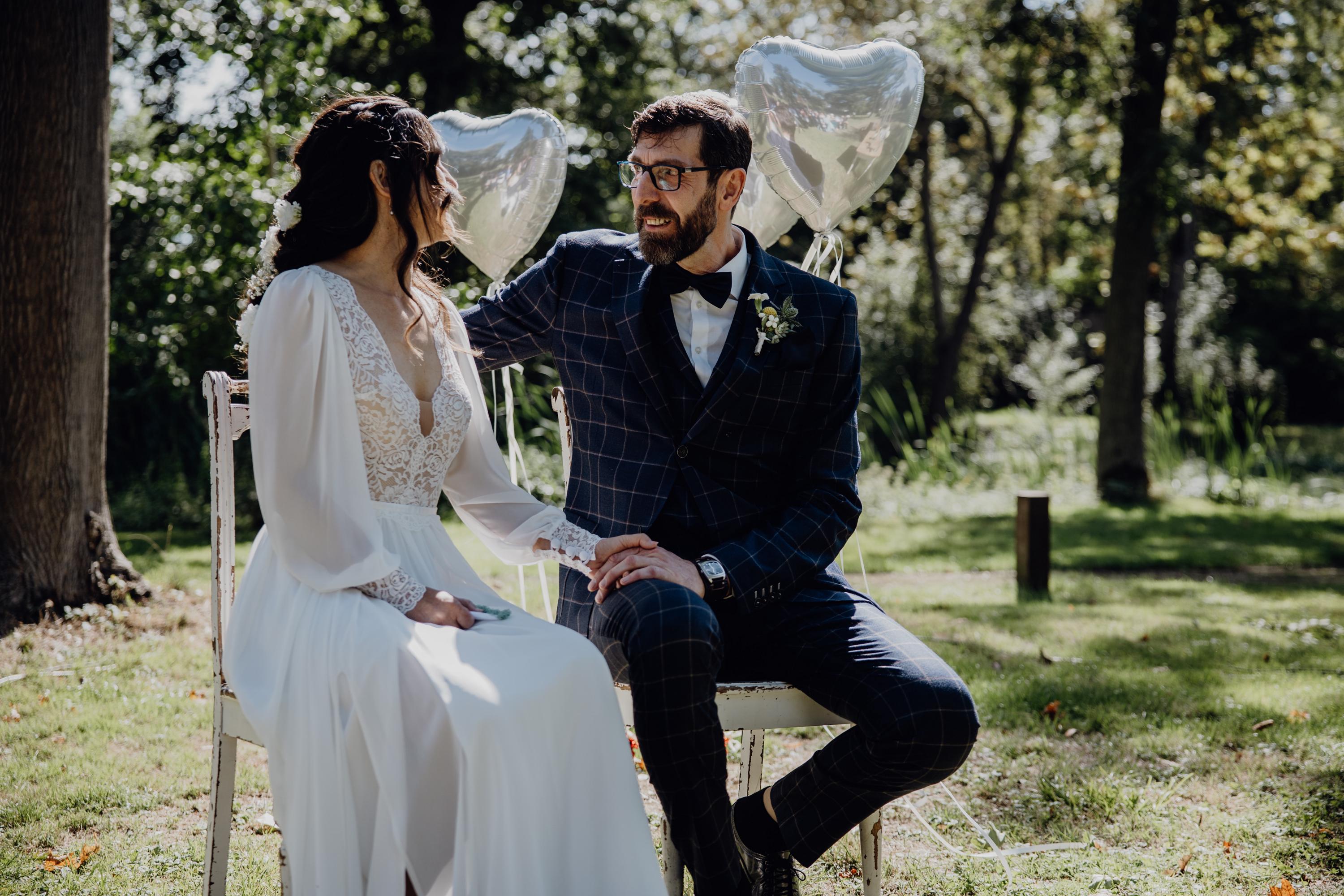 Adele Gown — long sleeve lace & chiffon boho wedding dress, made to measure by Lace & Love (view 3)