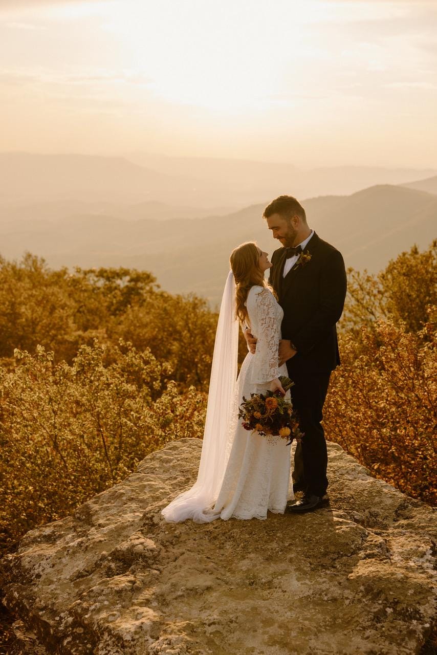 Pearl Gown — flutter sleeve vintage lace boho wedding dress, made to measure by Lace & Love (view 7)