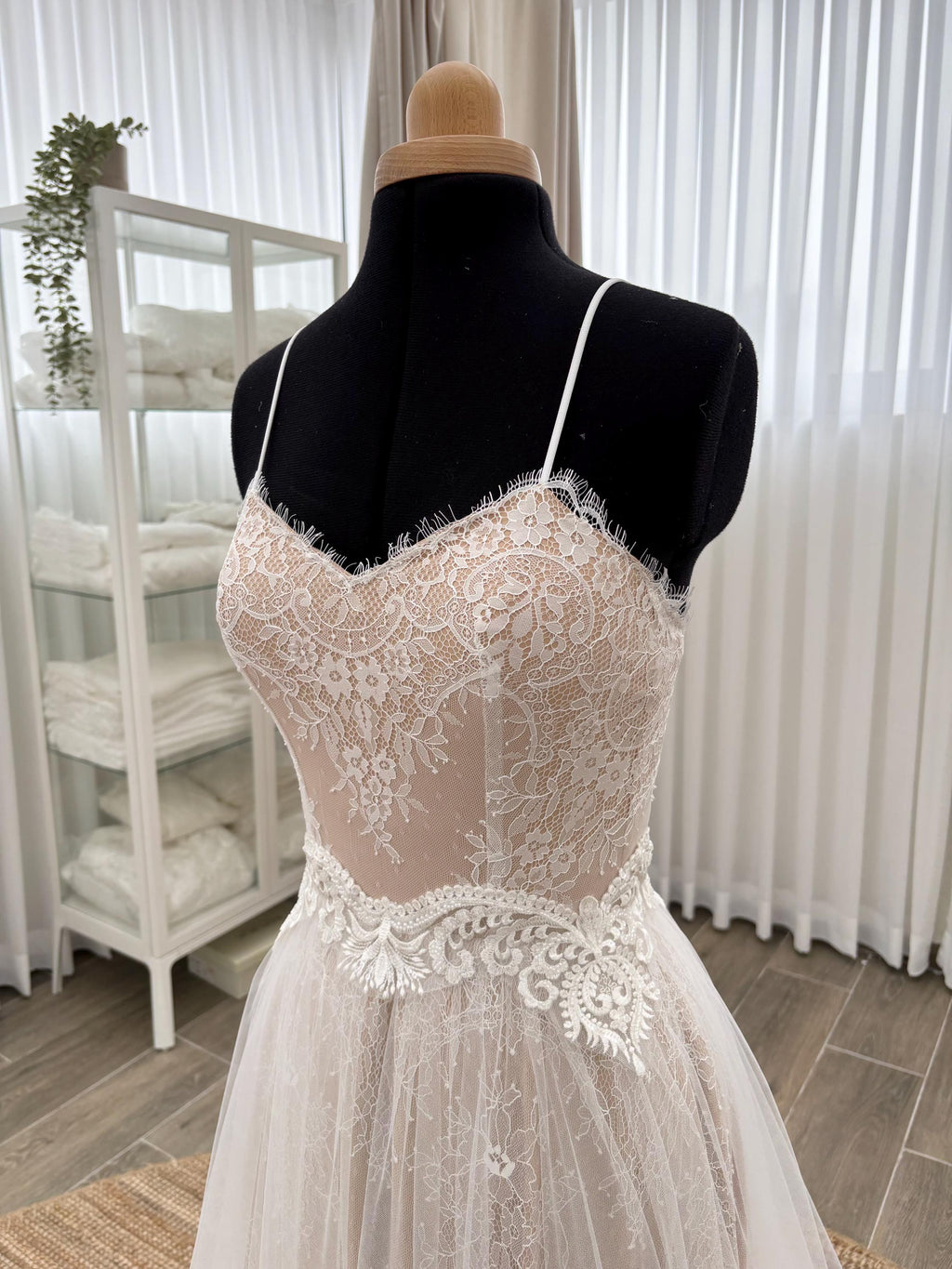Nora Gown — sweetheart lace & tulle boho wedding dress, made to measure by Lace & Love (view 2)