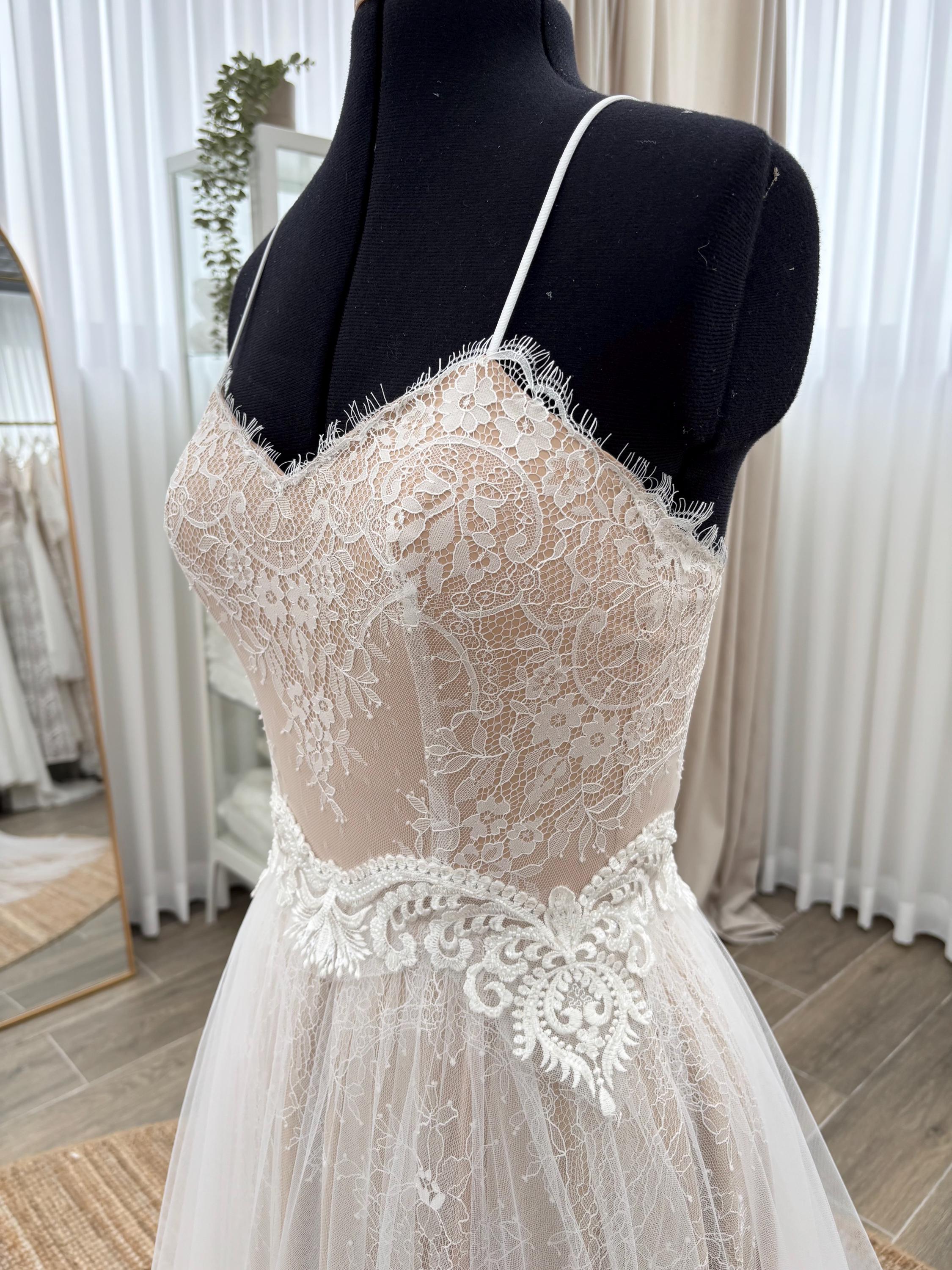 Nora Gown — sweetheart lace & tulle boho wedding dress, made to measure by Lace & Love (view 7)