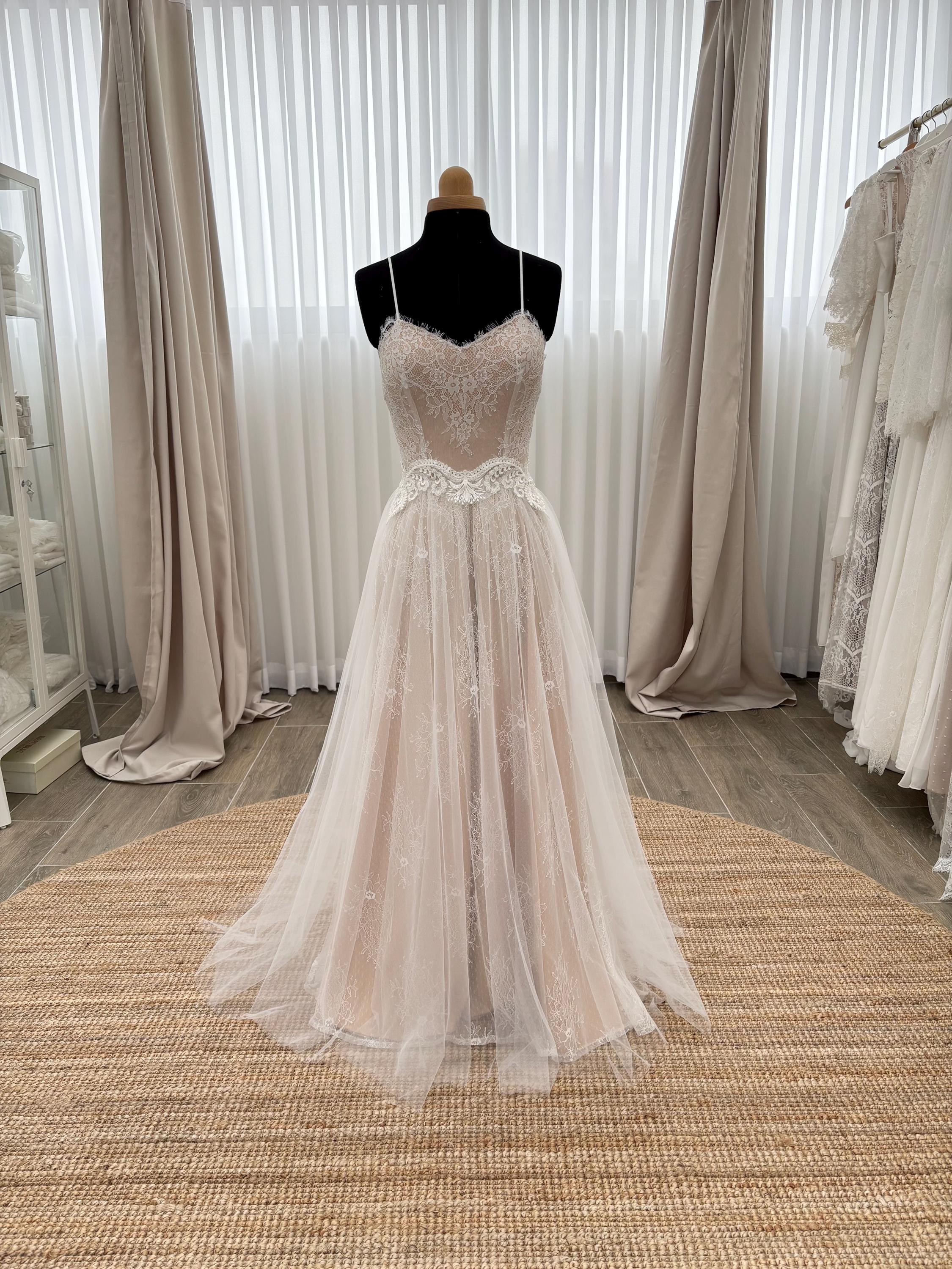 Nora Gown — sweetheart lace & tulle boho wedding dress, made to measure by Lace & Love (view 5)