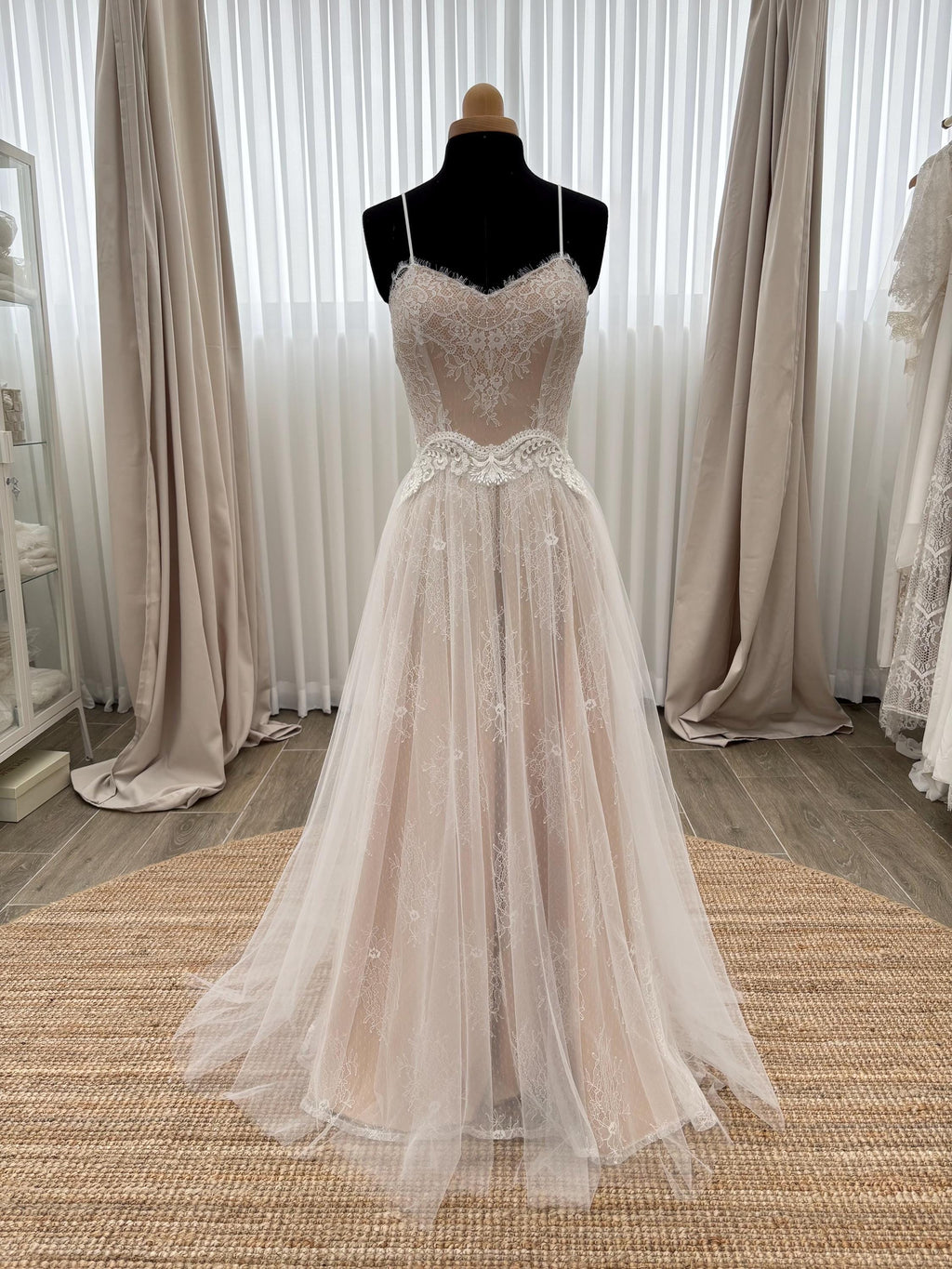 Nora Gown — sweetheart lace & tulle boho wedding dress, made to measure by Lace & Love (view 4)