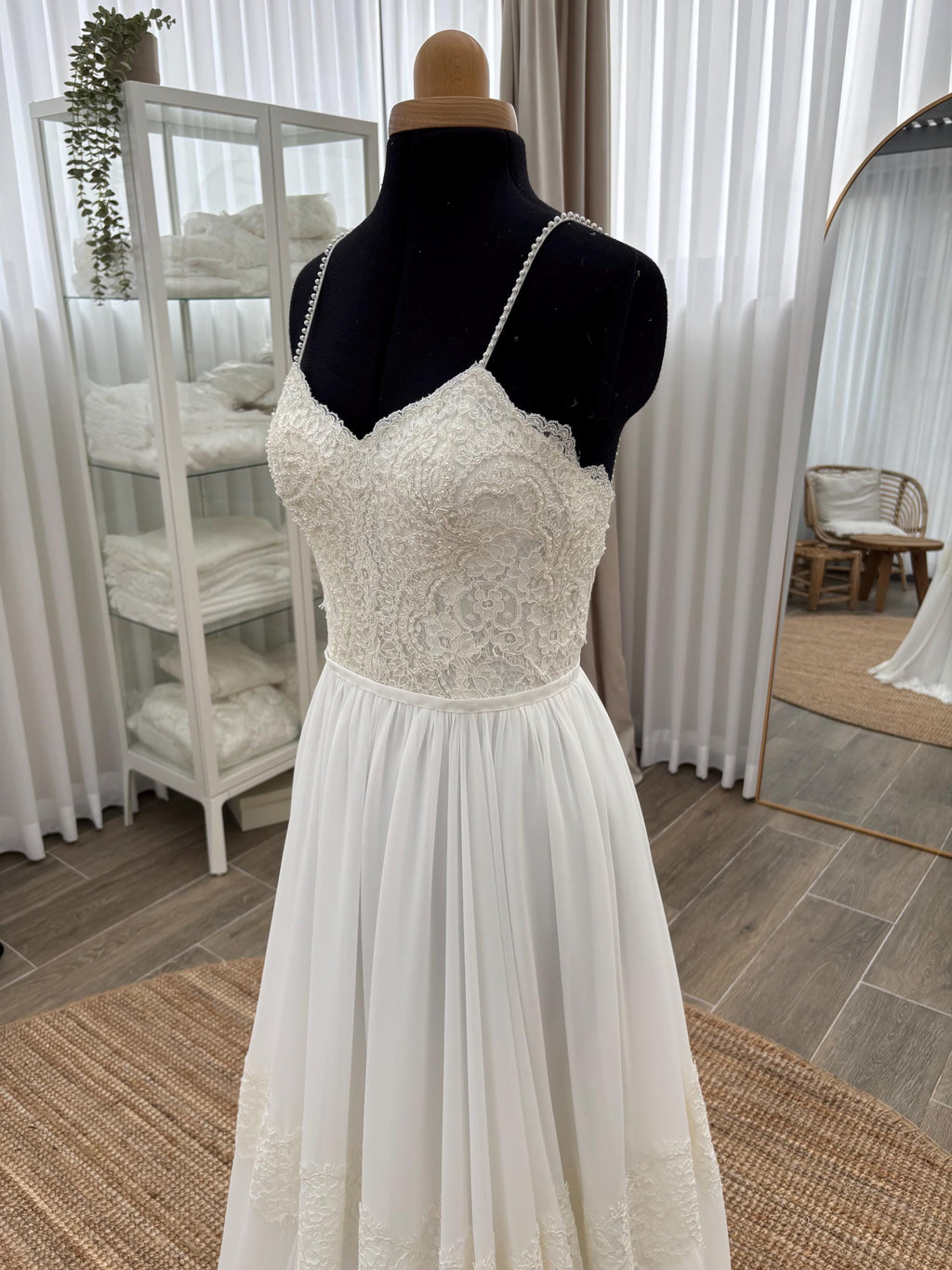 Stella Gown — lace & chiffon boho wedding dress, made to measure by Lace & Love (view 6)