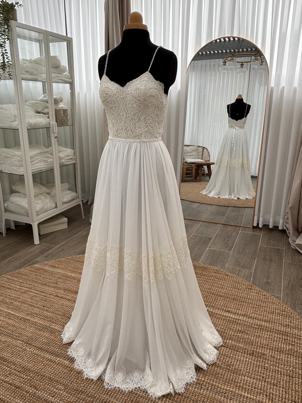 Stella Gown — lace & chiffon boho wedding dress, made to measure by Lace & Love (view 1)