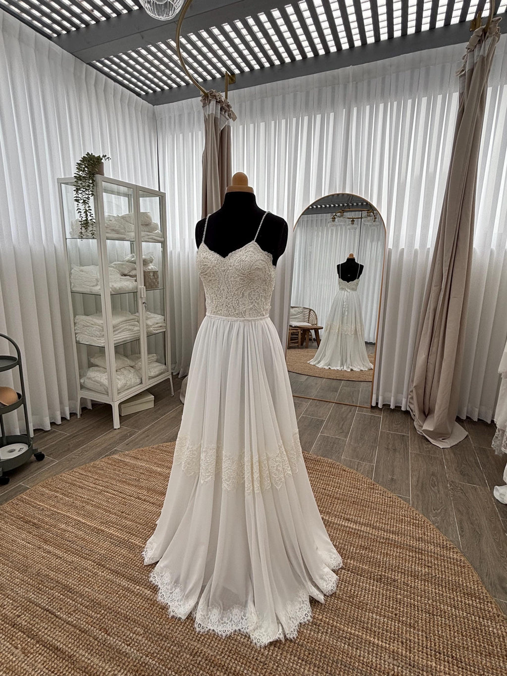 Stella Gown — lace & chiffon boho wedding dress, made to measure by Lace & Love (view 7)