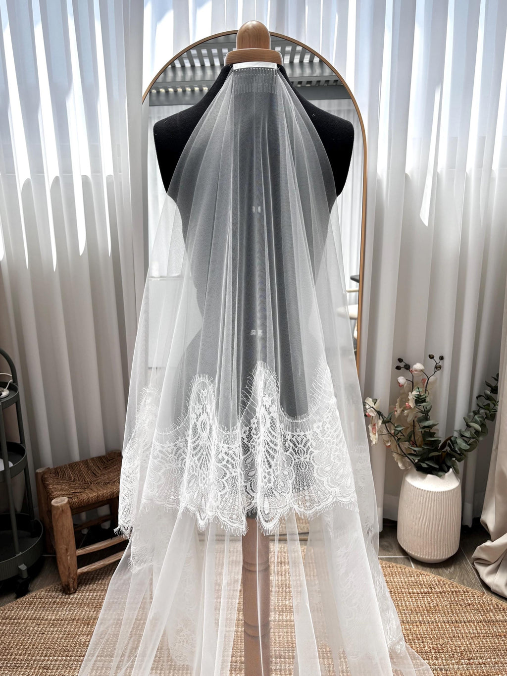 Cathedral Lace Wedding Veil by Lace & Love (view 4)