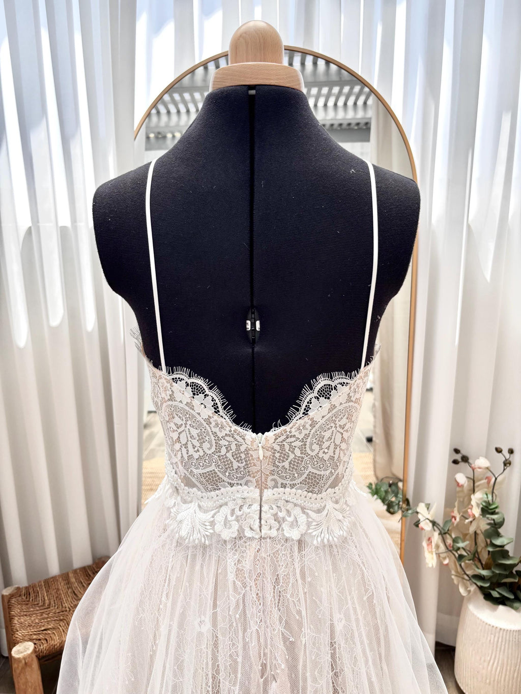 Vera Gown — sweetheart lace & tulle boho wedding dress, made to measure by Lace & Love (view 6)