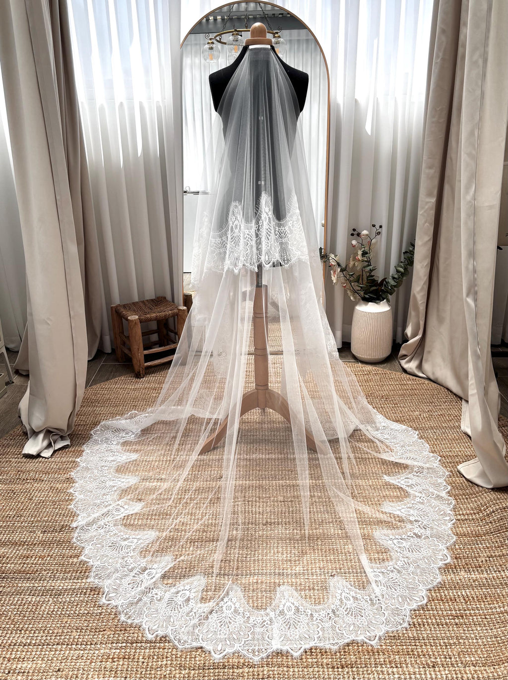 Cathedral Lace Wedding Veil by Lace & Love (view 3)