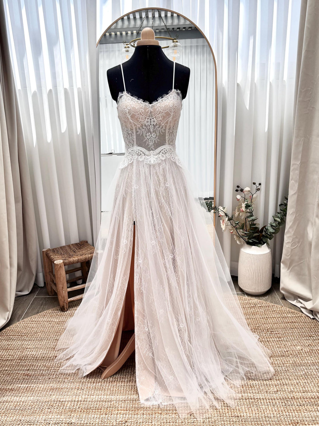 Vera Gown — sweetheart lace & tulle boho wedding dress, made to measure by Lace & Love (view 2)