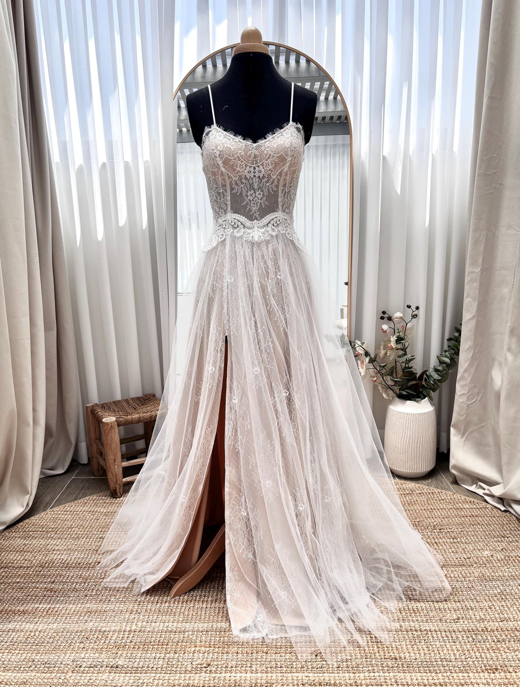 Vera Gown — sweetheart lace & tulle boho wedding dress, made to measure by Lace & Love (view 7)