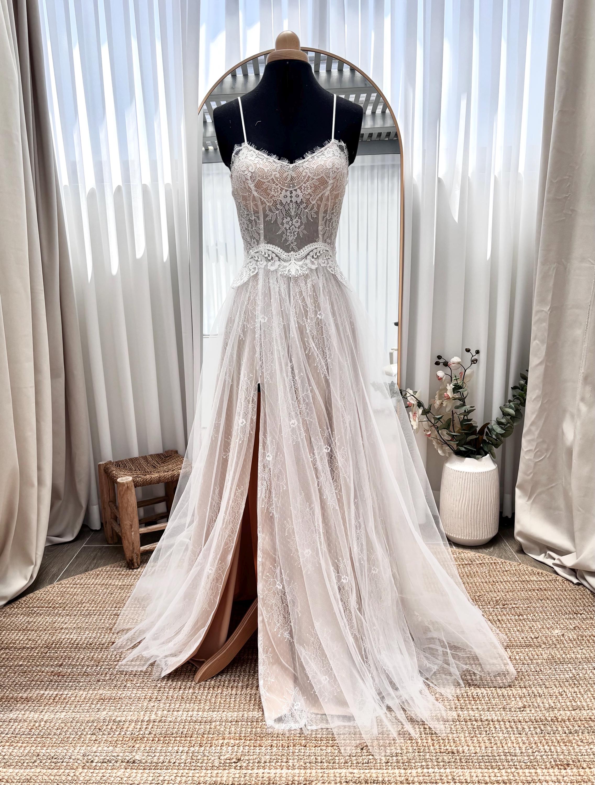 Vera Gown — sweetheart lace & tulle boho wedding dress, made to measure by Lace & Love (view 7)