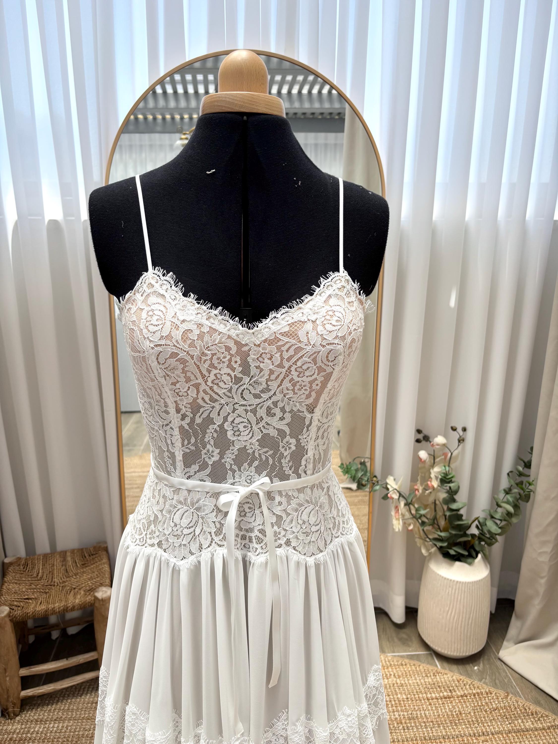 Luna Gown — sweetheart lace & tulle boho wedding dress, made to measure by Lace & Love (view 5)